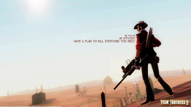 landscape, text, Sniper (TF2), 1080P, snipers, team, sunlight, fortress, video games, sniper rifle, clothing, communication, sky, digital, lifestyles