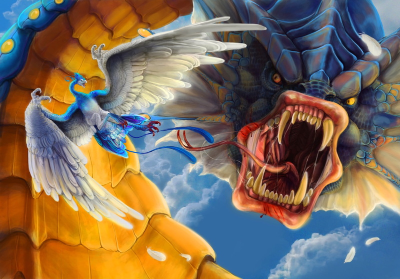 alternative art, x, 720P, art, alternative, gyarados, hd, pokemon, altaria, anime