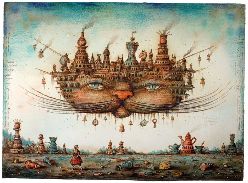 artwork, hd, x, art, alice, cheshire, alternative art, cat, Alice in Wonderland, wonderland, 1080P, alternative