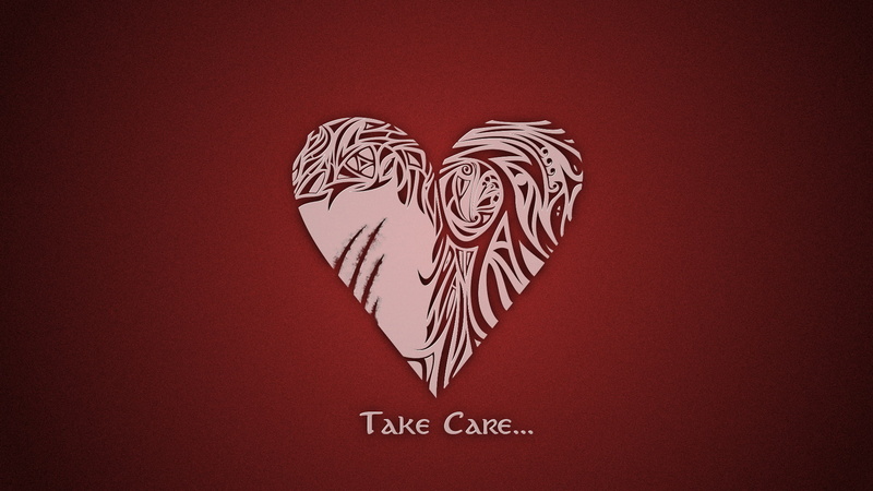 red, scratches, tribal, 1080P, minimalism, heart