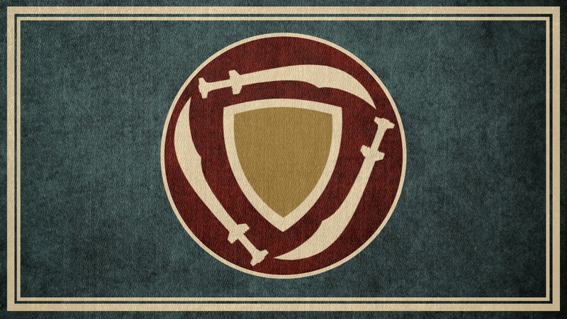 white, textile, backgrounds, patriotism, The Elder Scrolls, table, still life, directly above, red, no people, sword, logo, communication, geometric shape