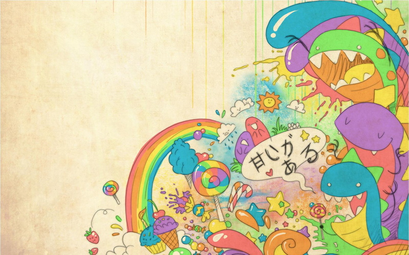 720P, hd, cute, art, monster, monsters, dinosaur, colorful, abstract