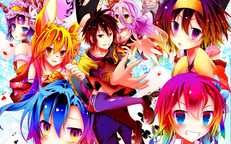 Miko (No Game No Life), Sora (No Game No Life), Anime, Izuna Hatsuse, Shiro (No Game No Life), 1080P, No Game No Life