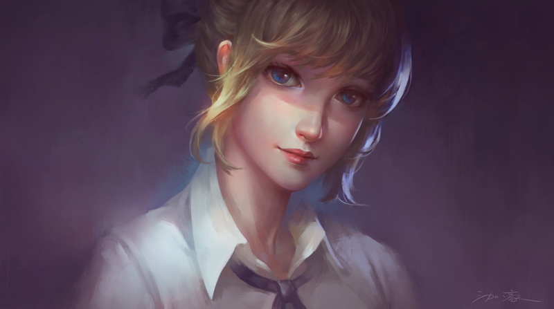 Fate/Stay Night, Saber, blue eyes, fan art, Fate Series, smiling, anime girls, digital art, FGO, blond hair, 1080P, Arturia Pendragon, 2D