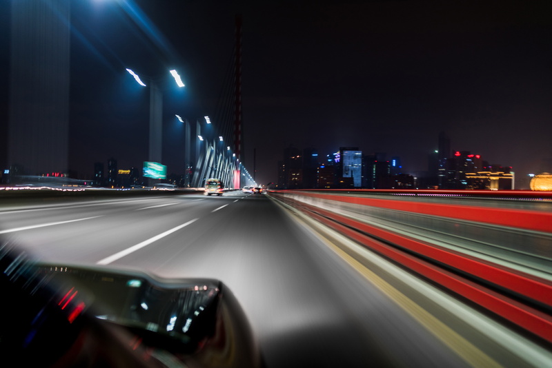 long exposure, motion, no people, cityscape, blur, hood, night, illuminated, excerpt, feel of speed, architecture, motor vehicle, blurred motion, black