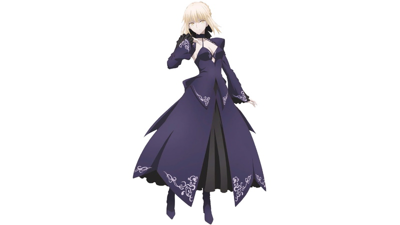 1080P, one person, cut out, studio shot, front view, Fate/stay Night Movie: Heavens Feel, Saber Alter, adult, white background, blond hair, standing, three quarter length