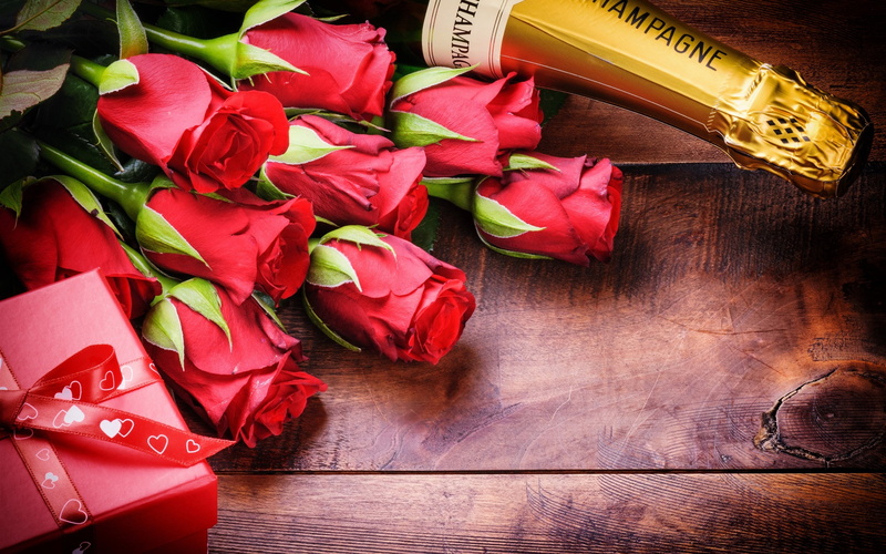 2K, Day, s, Romantic, Champagne, Valentine, Rose