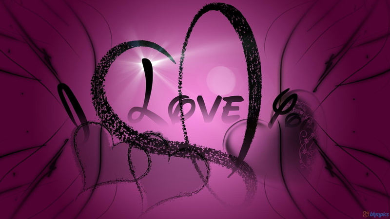 wall, 3d and abstract, 1080P, heart, black, purple, love, romantic