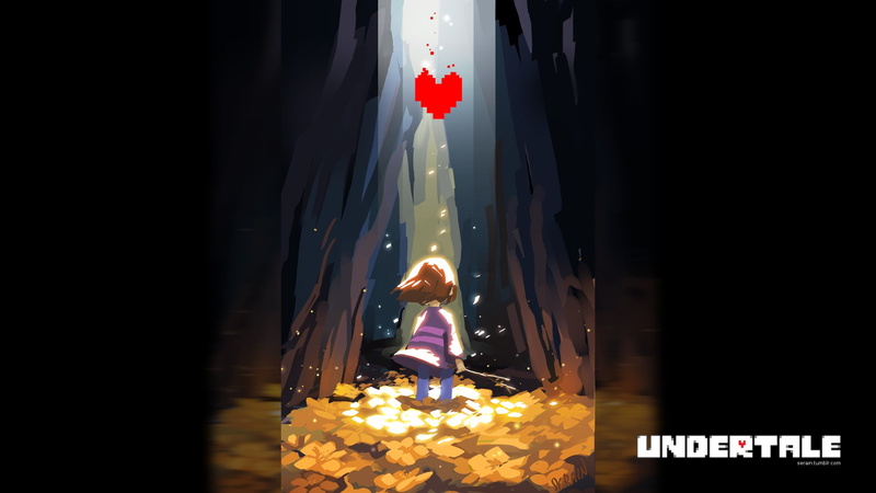 illustration, glowing, event, holiday, 1080P, illuminated, Undertale, christmas, poster, celebration, full length, rear view, lifestyles, emotion, one person