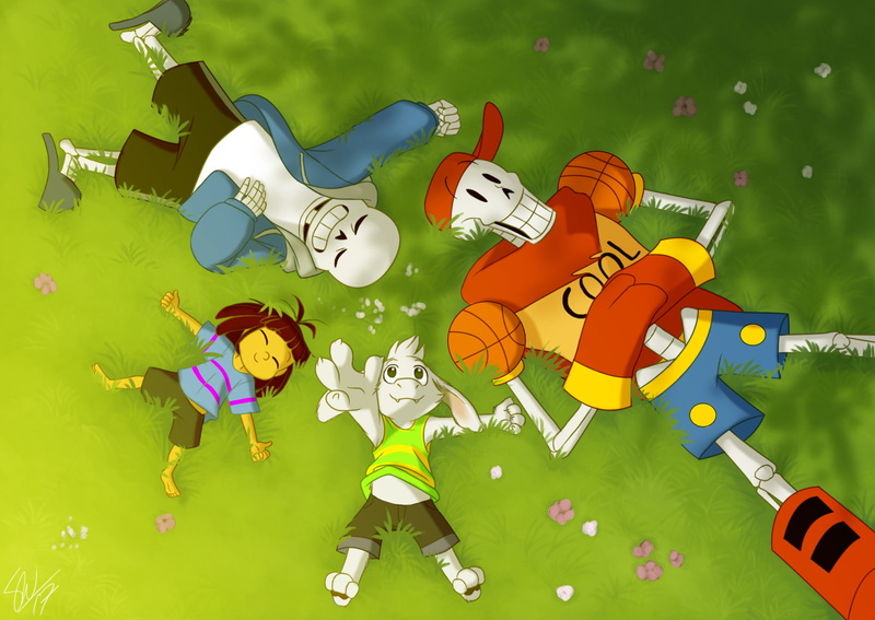 720P, leisure activity, men, boys, Frisk (Undertale), education, childhood, Video Game, Undertale, women, high angle view, girls, child, Papyrus (Undertale)