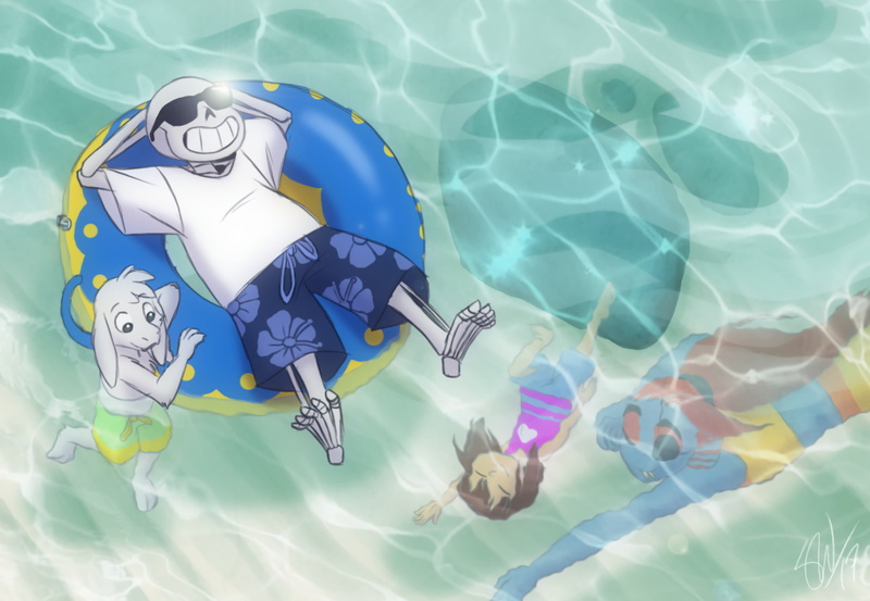 Undyne (Undertale), Video Game, Undertale, 1080P, Asriel (Undertale), Frisk (Undertale), Sans (Undertale)