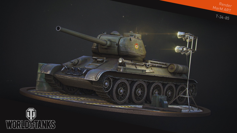 2K, wargaming, World of Tanks, T-34-85, tank, video games, render