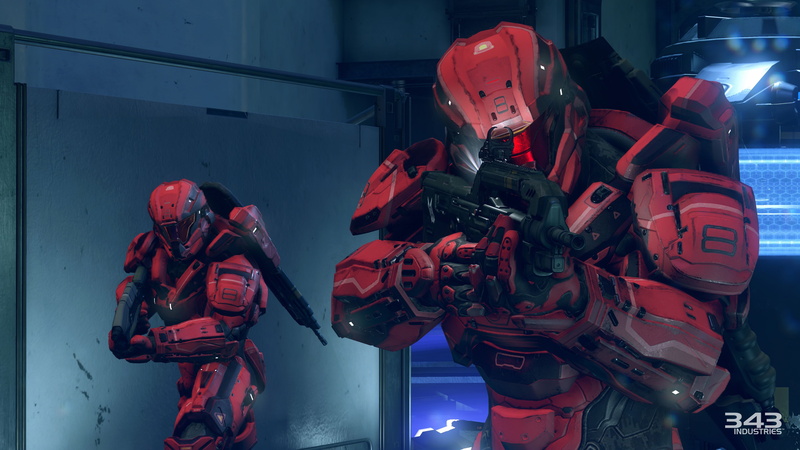 space, game, PC, 8K, weapon, 5k, 4k, fps, screenshot, shooter, Halo 5: Guardians, red, spaceship, soldier, robots, 2015, sci-fi