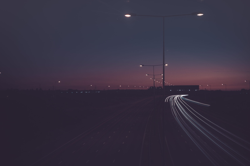 post, evening, illuminated, city, lighting equipment, motorway, transportation, 5K, dark, outdoors, no people, gray, urban, time, sunrise, near