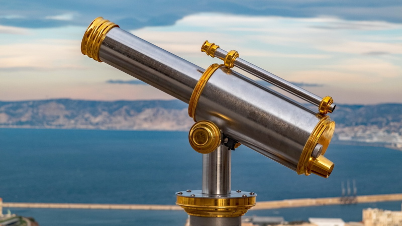 panorama, looking at view, hand-held telescope, coin-operated binoculars, looking, binoculars, surveillance, gold colored, no people, city, discovery, silver colored