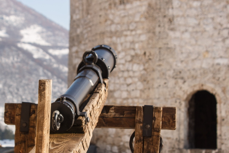 european, religion, building exterior, city, travel, wall - building feature, castle, building, heritage, history, tourism, binoculars, gothic, 2K, bosnia