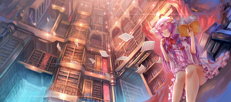 anime, 4K, Patchouli Knowledge, anime girls, Touhou, dress