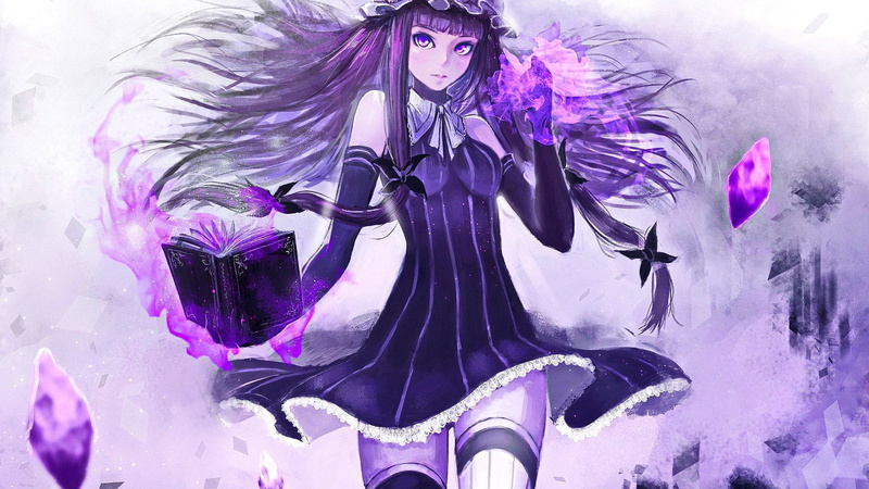 carnival - celebration event, festival, front view, Touhou, young adult, adult, one person, paint, eyes, long hair, anime girls, purple, fashion, purple eyes