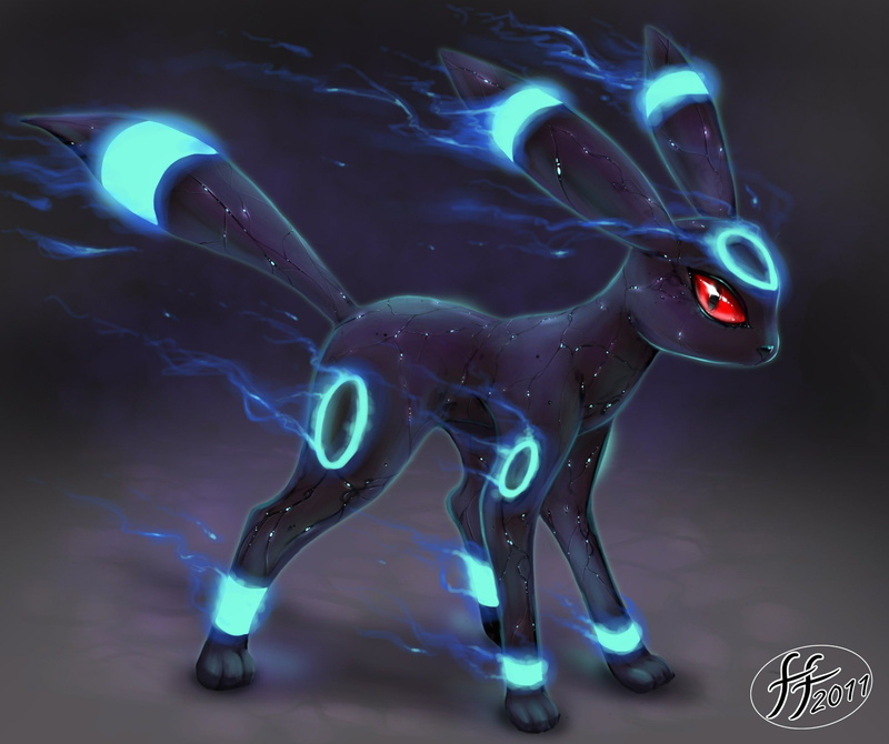 1080P, Eeveelutions, Red Eyes, Shiny Pokémon, Glow, Umbreon (Pokémon), Pokémon