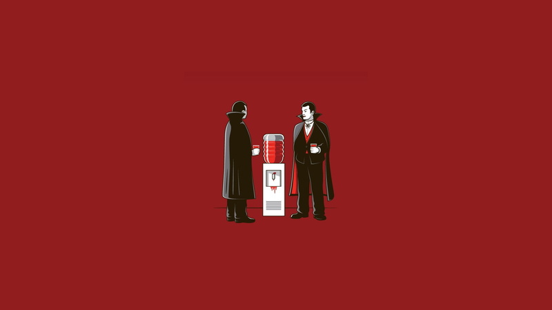 no people, male likeness, two, single object, close-up, blood, figurine, red, near, cut out, 1080P, still life, studio shot, dispenser, love, colored background