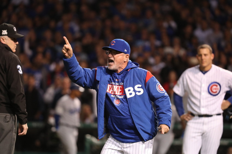 Chicago Cubs, day, crowd, group of people, front view, cubs, Joe Maddon, people, occupation, Anthony Rizzo, sport, togetherness, men, males, confidence