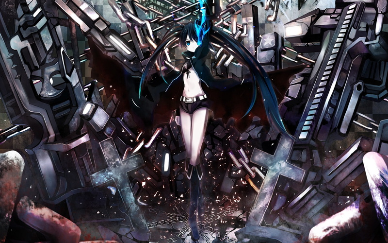 anime girls, Kuroi Mato, anime, 1080P, Black Rock Shooter