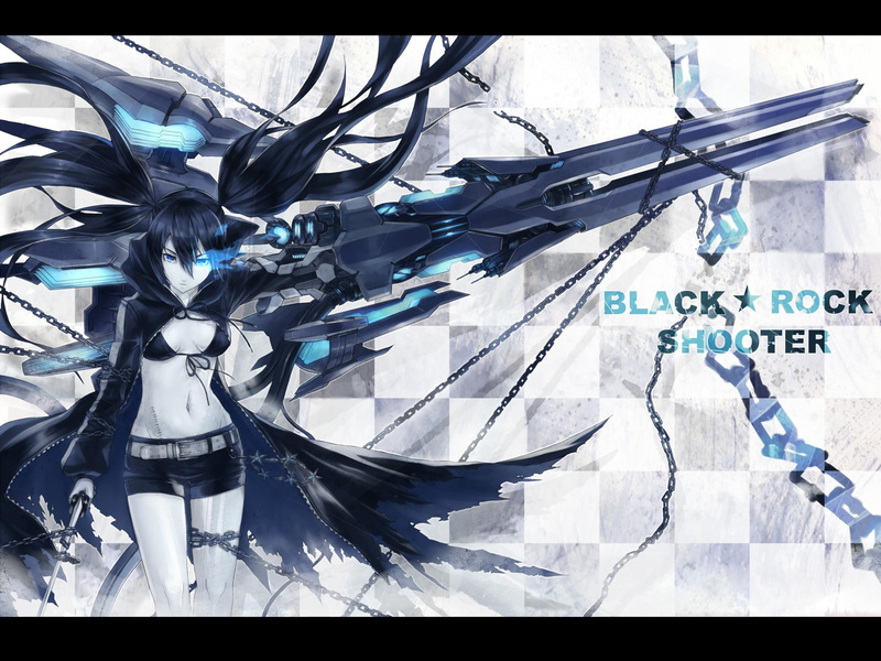720P, Kuroi Mato, nature, anime girls, human representation, wall - building feature, full frame, Black Rock Shooter, no people, art and craft, representation
