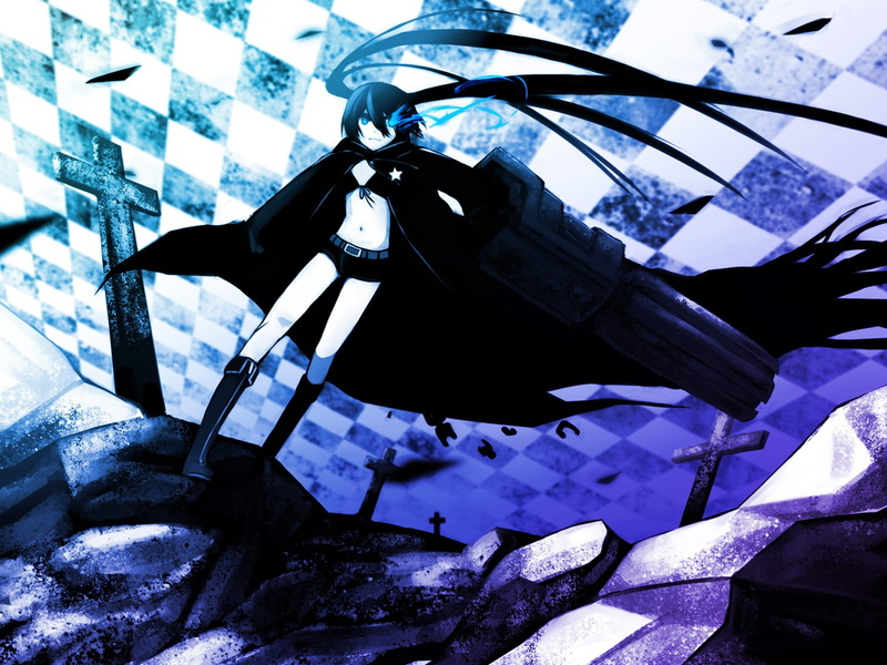 Kuroi Mato, anime girls, 720P, anime, Black Rock Shooter