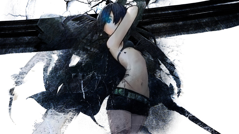 anime, cartoon/comic, 1080P, woman, illustration, hd, black, shooter, rock, haired