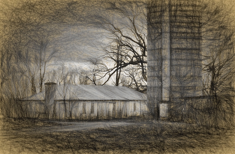 wooden, bare tree, cold temperature, abandoned, vintage, halloween, farm, sketch, seasonal, branch, building exterior, snowing, horror, built structure