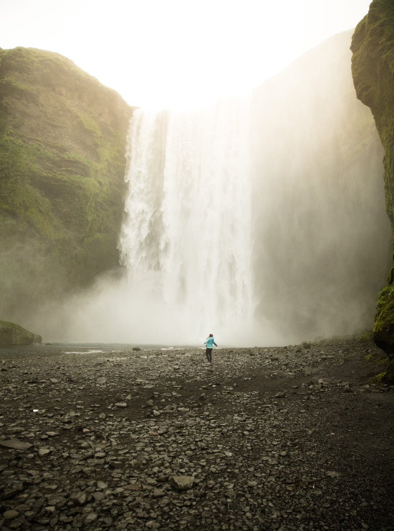 land, men, iceland, long exposure, skógafoss, deeper, beautiful, real people, water, skogafoss, rear view, outdoors, day, leisure activity, outdoor, waterfall