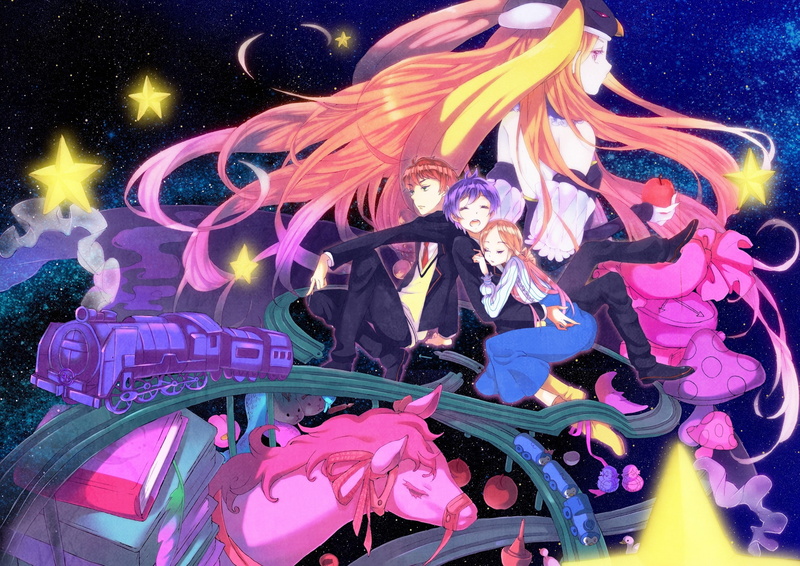 anime, mawaru, stars, hd, hair, technology, food, art, boys, paprika, short, apples, penguindrum, 1080P, outer, outer space, girls, apple, space