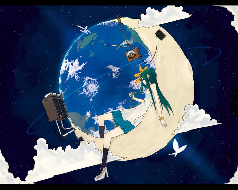 earth, outer, animals, skirts, butterflies, original, hd, speakers, 720P, x, space, art, outer space, butterfly, moon