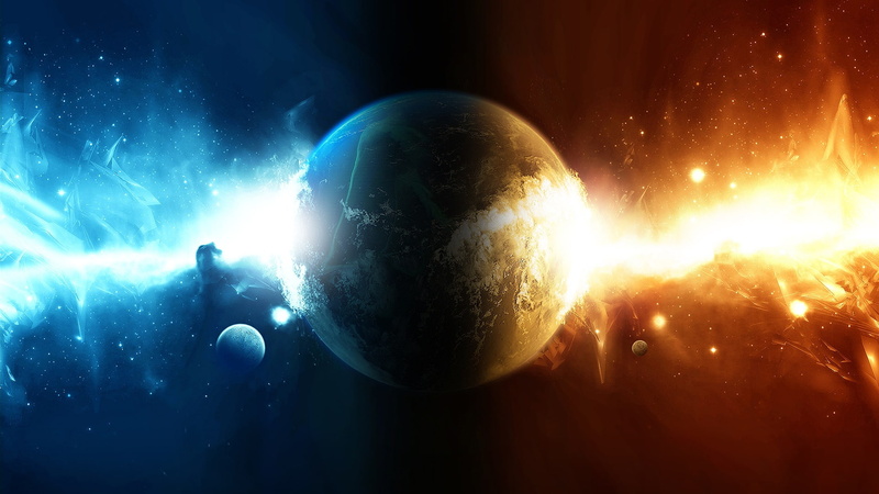 art, artistic, planets, 1080P, outer space, hd, space, outer, x, rainbows