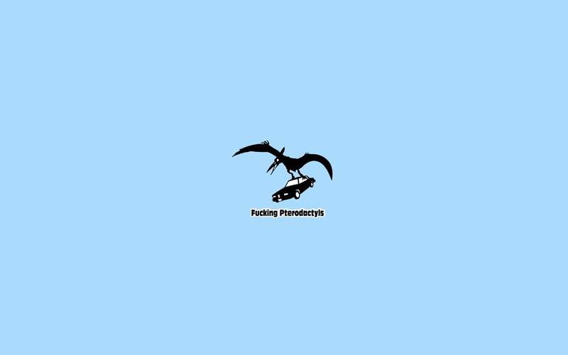 animals in the wild, mid-air, logo, minimalism, no people, dinosaurs, outdoors, white, sky, humor, clear sky, copy space, blue, low angle view, animal