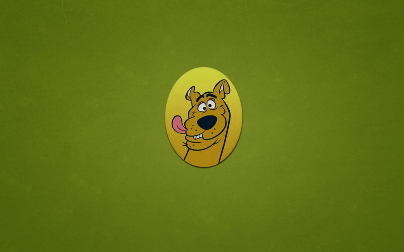 funny face, yellow, copy space, greenish background, circle, directly above, studio shot, green background, Scooby-Doo, oval, 1080P, colored background