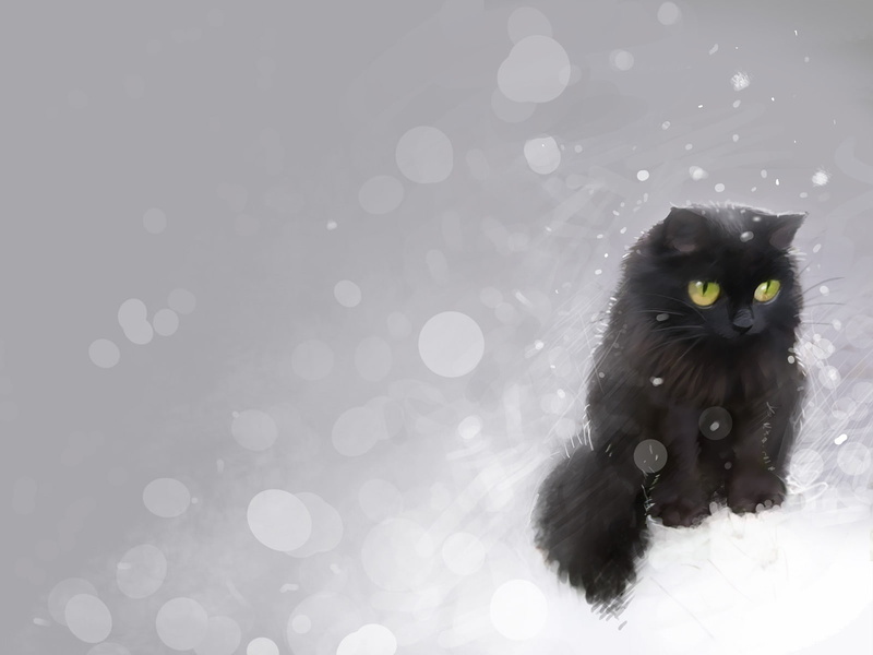gray, cat, grey, digital/artwork, drawing, hd, 720P