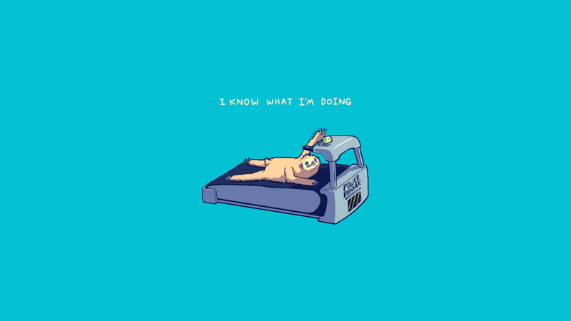 1080P, humor, sloths, comic art, blue background