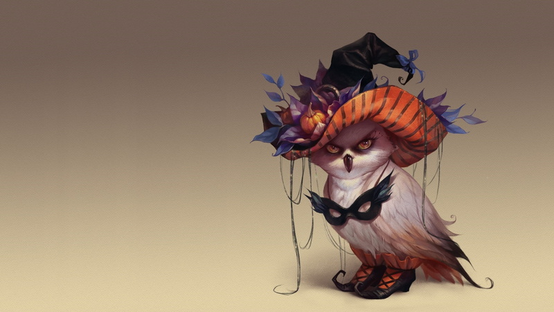 owl, suit, 2d, Valeria Styajkina, art, 1080P, holiday, Halloween
