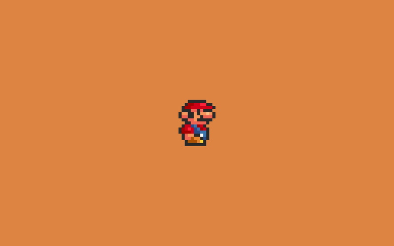 nintendo, video games, character, bit, orange, 8, hd, super, mario, 1080P