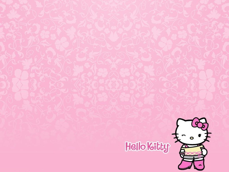 anime, Dress, cute, hd, 480P, PINK, bow, hello, art, kitty, Hello Kitty
