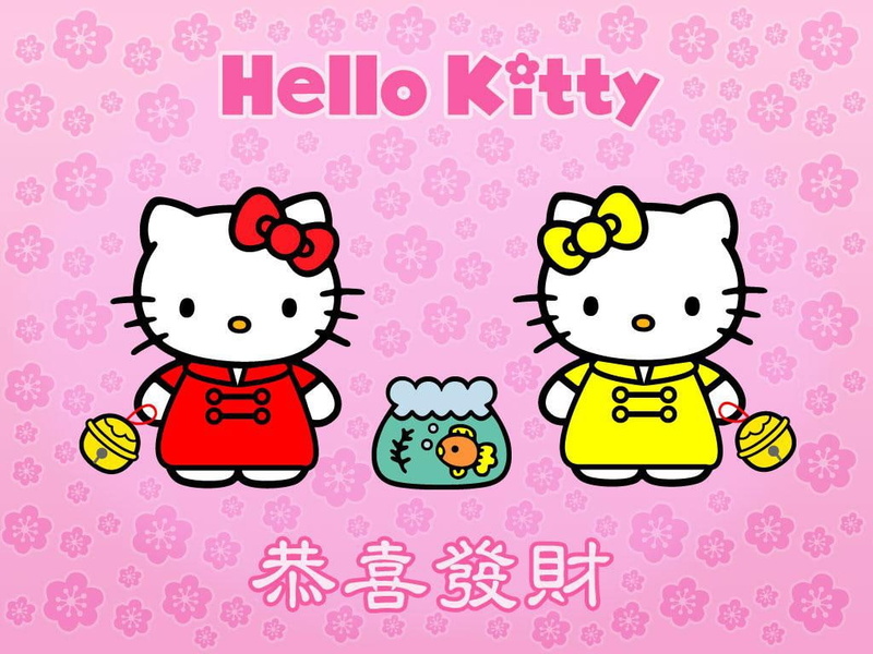 cute, hello, kitty, 480P, PINK, hd, Dress, Hello Kitty, bow, anime, art