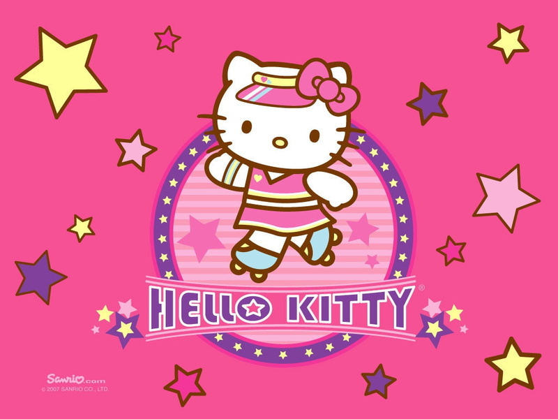 anime, kitty, Roller Blading, blading, roller, 480P, art, hd, hello, Hello Kitty