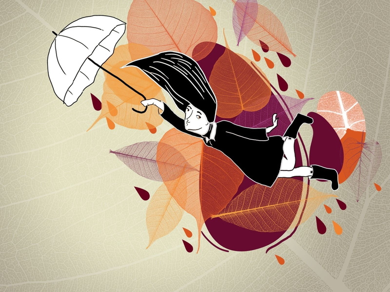 720P, elegance, art and craft, fall, girl, no people, shape, leaf, flooring, black Color, design Element, high angle view, pattern, design, autumn, beauty