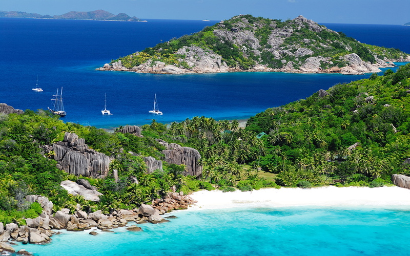 beach, rock - object, trees, blue, hd, turquoise colored, sailboat, beauty in nature, seabirds, sandy, coconut, ocean, solid, tranquility, hopping