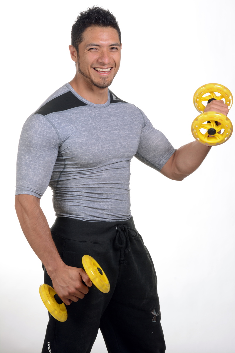 portrait, casual clothing, 5K, dumbbells, man, face, happiness, fitness, without clothes, athlete, attractive, young adult, sports, body man, abs, coach