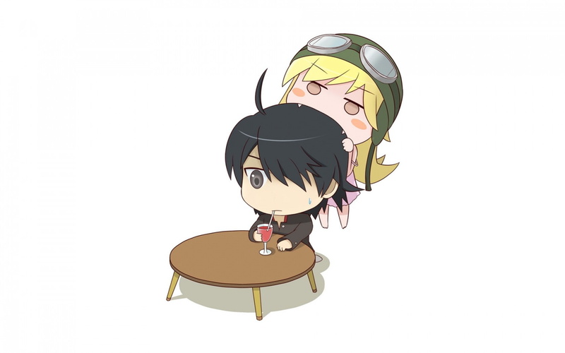 white background, Araragi Koyomi, standing, art and craft, copy space, indoors, studio shot, representation, domestic animals, smiling, 720P, headphones