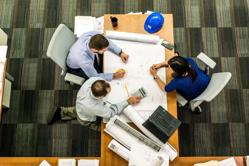 place of Work, image Type, image Technique, high Angle View, cooperation, color Image, various, discussion, built Structure, document, white Collar Worker