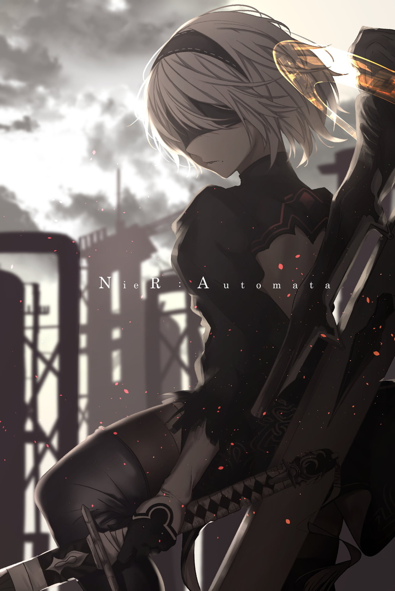 2B, short hair, Yorha unit no.2 type b, Saitō, vertical, anime girls, Nier: Automata, anime, 1080P