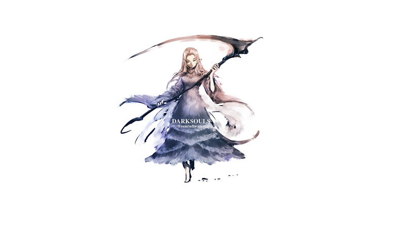 copy space, scythe, video games, woman, digital composite, character, studio shot, angel, women, people, young women, costume, clear sky, lifestyles, hair